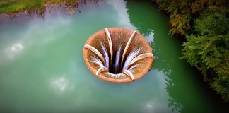 Paradisul de lângă Vida, singurul lac din lume cu „sifon” de golire FOTO: Captură video Makai Attila/Youtube