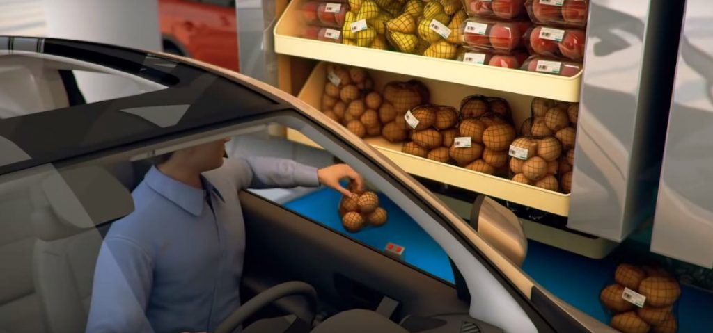 Supermarket drive-through (Youtube)