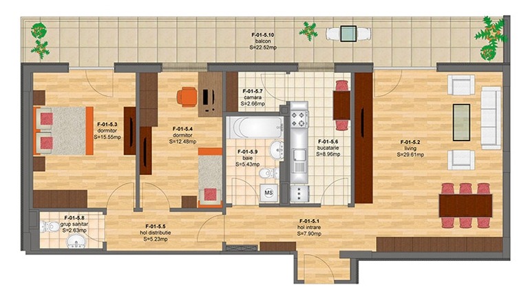 apartament cu 3 camere