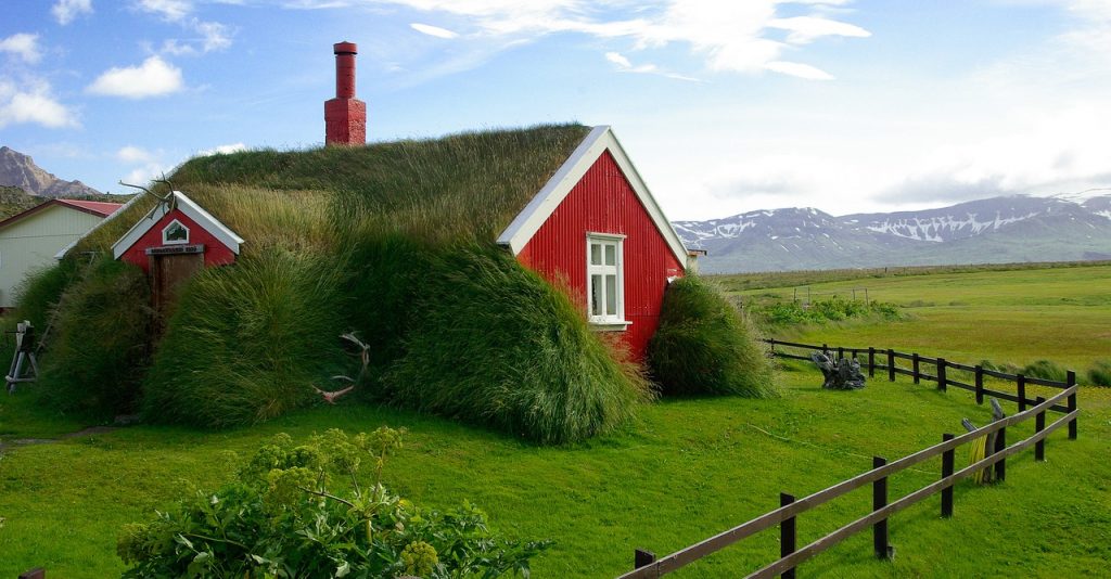 islanda casă verde