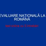 evaluarea nationala la romana test