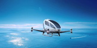 “Mașina viitorului” este aici. Drone cu pasageri, pe cerul Dubaiului Așa arată drona produsă de chinezii de la eHang (Foto: Youtube)