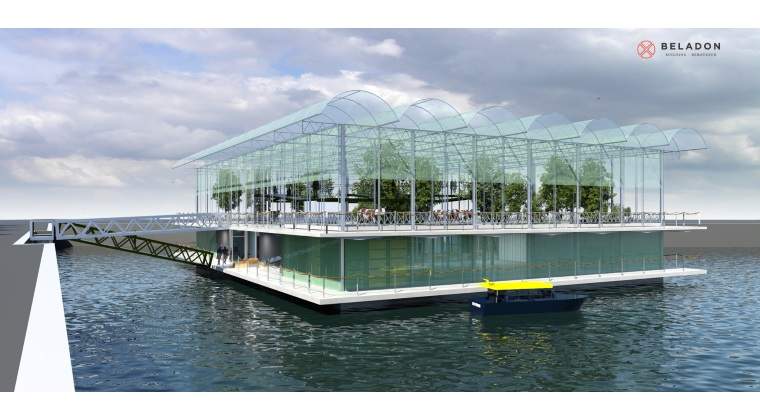 Așa arată ferma plutitoare care va fi instalată în portul Rotterdam (Foto: Beladon)