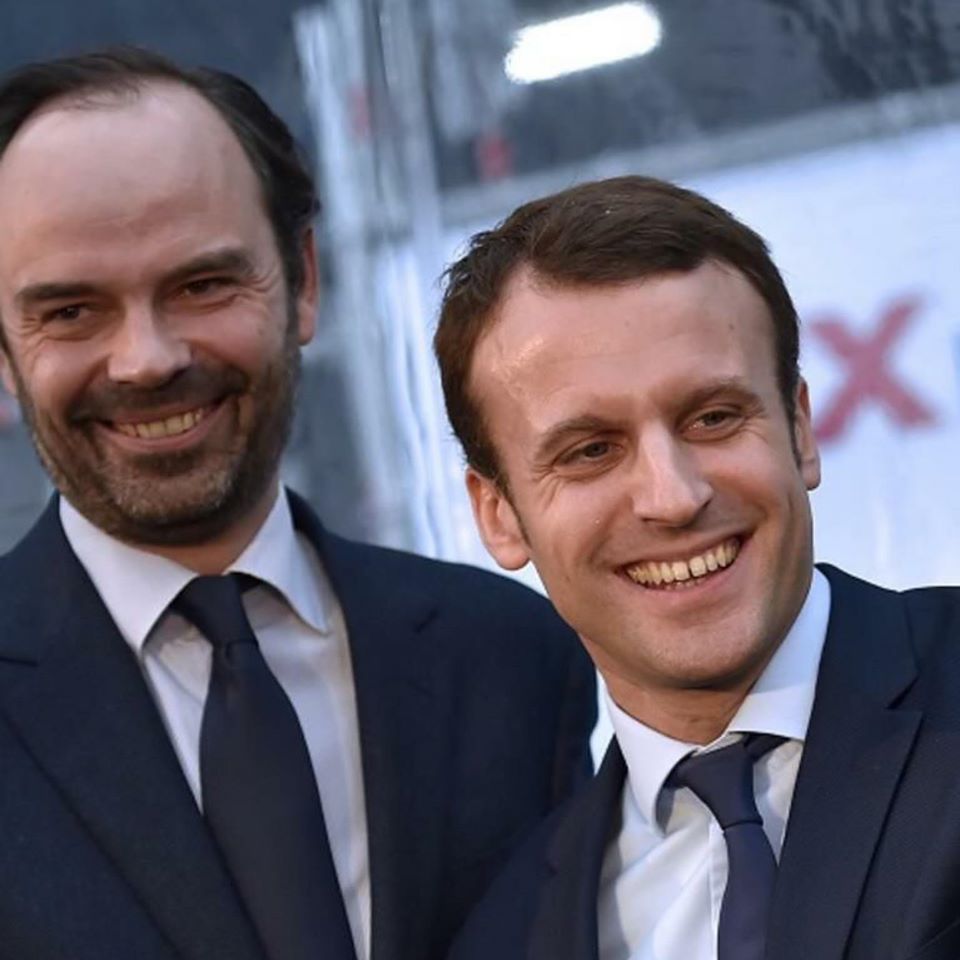 Edouard Philippe (stânga) a fost numit premier al Franței de către președintele Emmanuel Macron (Facebook)