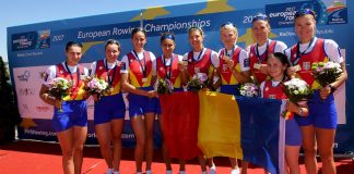 De trei ori aur pentru România la Campionatele Europene de canotaj Româncele au câștigat proba-regină a Europenelor de canotaj de la Racice, în Cehia. Foto: Detlev Seyb / MyRowingPhoto.com