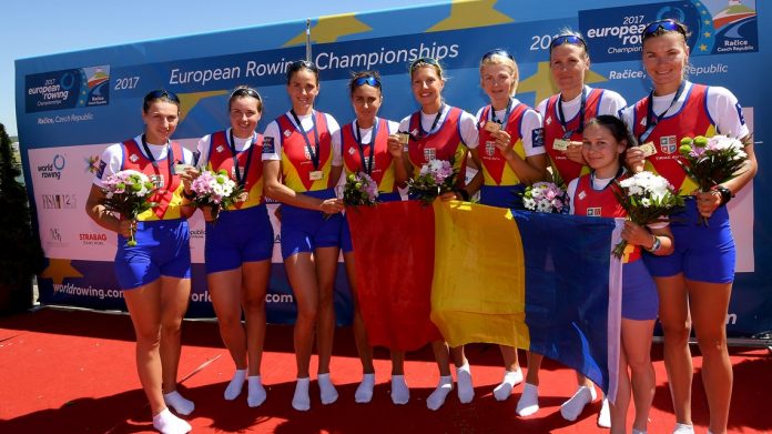 Româncele au câștigat proba-regină a Europenelor de canotaj de la Racice, în Cehia. Foto: Detlev Seyb / MyRowingPhoto.com