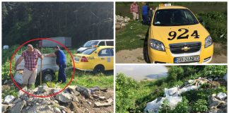 Doi indivizi au cărat deșeuri cu taxiul și le-au aruncat în Olt gunoi râu taxi boița