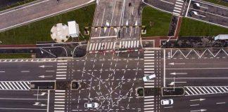 Cea mai complicată intersecție, într-un oraș din România. Imaginea s-a viralizat intersecție pasajul jiul timișoara marcaje