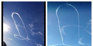 Scandal uriaș în SUA. Un pilot a desenat organul sexual masculin pe cer pilot cer sua