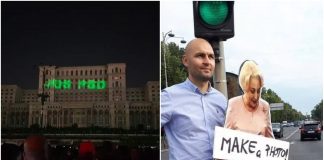 Cine e omul care a pus mesajul ”Jos PSD” pe Casa Poporului, de Zilele Bucureștiului cristian mihai dide jos psd
