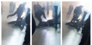 Un jandarm lovește cu sete un om căzut la pământ: “Eu îs nimeni, mă? Că te rup în două” jandarm agresiv