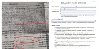 Soți amendați cu 4.000 de lei pentru că au trecut locații generale în declarație amendă aiud