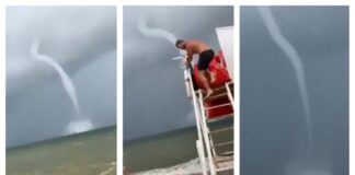 Trombă de apă spectaculoasă formată la Marea Neagră trombă de apă
