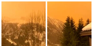 Un nor de praf saharian ce colorează cerul în portocaliu ajunge în România praf saharian cer portocaliu franța