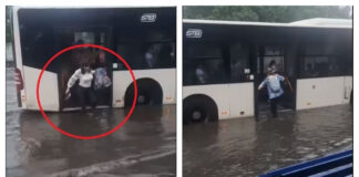 Imagini incredibile din București. Apă până la genunchi într-o stație, călătorii coboară fără pantofi bucurești inundat