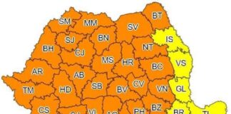 România ”portocalie”. Aproape toată țara e amenințată de vijelii puternice