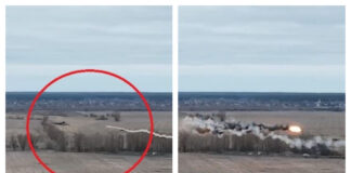 Momentul în care un elicopter rusesc este doborât de o rachetă ucraineană | VIDEO elicopter rusesc prăbușit