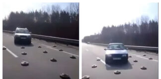VIDEO VIRAL. Șoferii ucraineni trec cu mașinile printre minele de teren puse pe o autostradă mine de teren autostradă ucraina