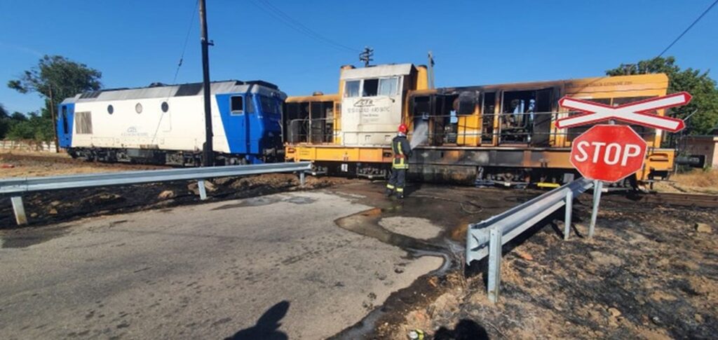 locomotivă tren incediu