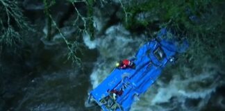 Un autocar s-a prăbușit de pe un pod din Spania și a căzut într-un râu. 7 oameni au murit autocar