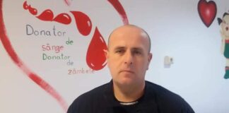 Un jandarm român a donat sânge pentru a 100-a oară. În 24 de ani s-au strâns 45 de litri jandarm donator de sânge