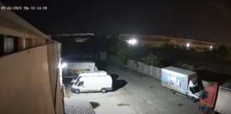 Momentul în care se produce explozia de pe Autostrada Moldovei, surprins de o cameră video