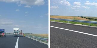 A început trasarea marcajelor rutiere pe un nou lot de autostradă. „În ritmul actual, circulația va fi deschisă anul acesta”