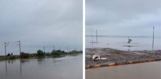 Circulația este blocată pe 3 drumuri naționale din cauza inundațiilor. Și o cale ferată este închisă